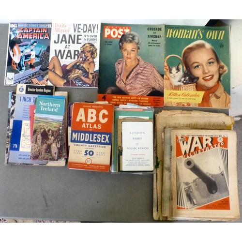 215 - Ephemera: to include 1930/1950s newspapers; opera programmes; and maps