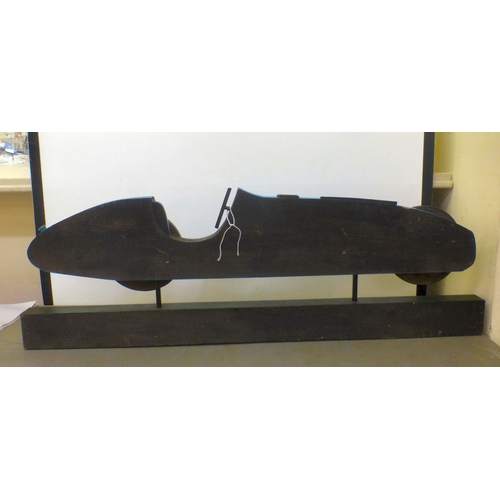218 - A carved and overpainted wooden sign 'The Talbot-Lago', depicting a vintage racing car  16