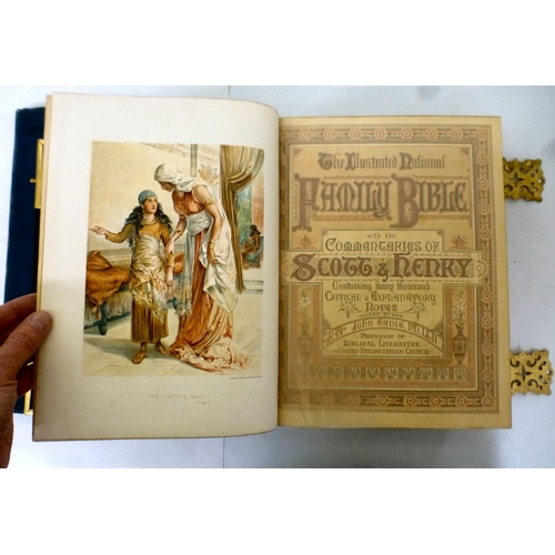 234 - An illustrated National Bible, bound with brass mounts; and a book, 'A Complete Account of the Build... 