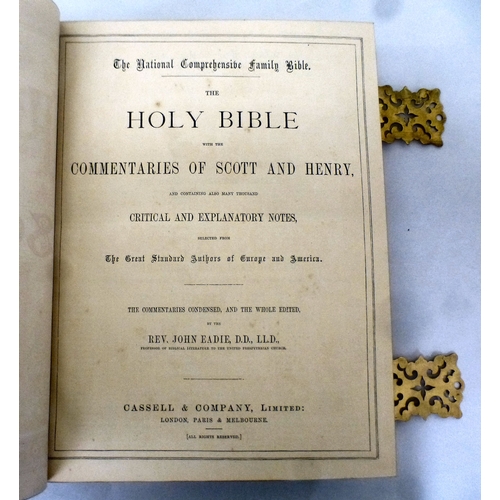 234 - An illustrated National Bible, bound with brass mounts; and a book, 'A Complete Account of the Build... 