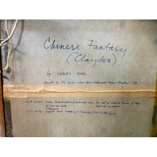 235 - Henry Bird - 'Chinese Fantasy'&nbsp; mixed media&nbsp; bears a signature & text verso&nbsp; 22