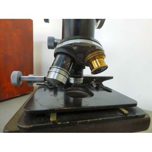 Two vintage microscopes: to include a WR Prior & Co Ltd of London ...