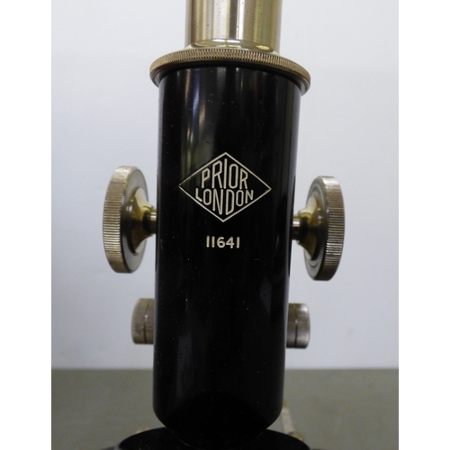Two vintage microscopes: to include a WR Prior & Co Ltd of London ...