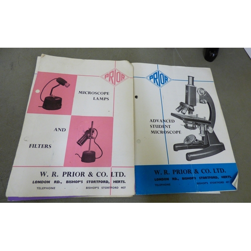 Two vintage microscopes: to include a WR Prior & Co Ltd of London ...