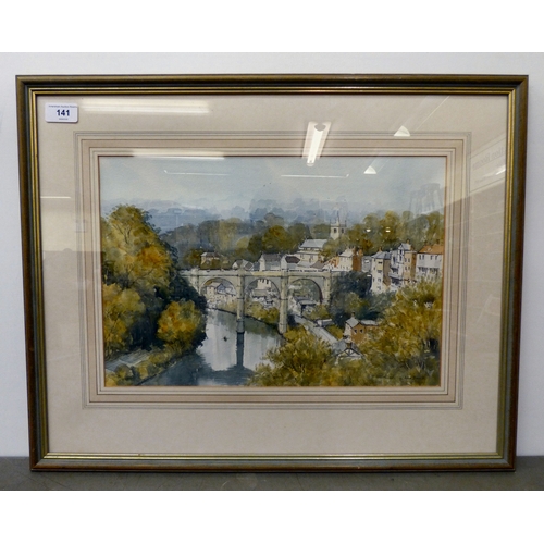 63 - John Davis - 'Knaresborough, Yorkshire'  watercolour  bears a signature & dated September 1992 v... 