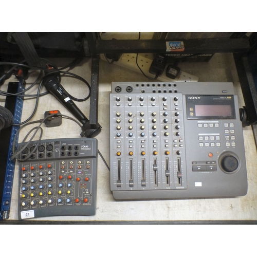 67 - AV equipment and lighting: to include a Sony MDM-x4 mini-disc, multi-track recorder; and a Canon 3cc... 