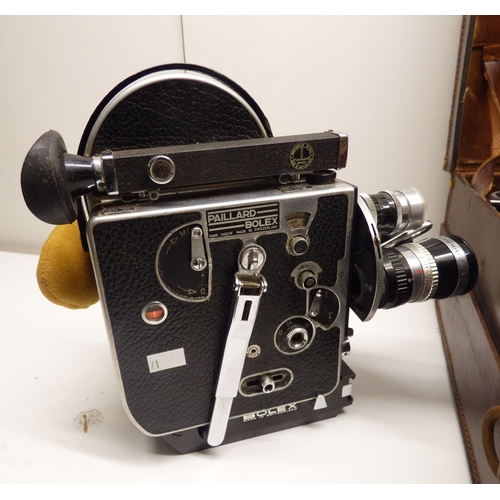 71 - Vintage photographic equipment: to include two Bolex Paillard cameras