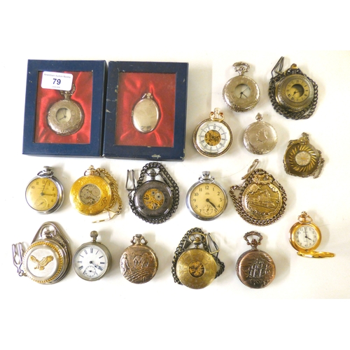 79 - Modern and antique inspired, skeleton and other pocket watches