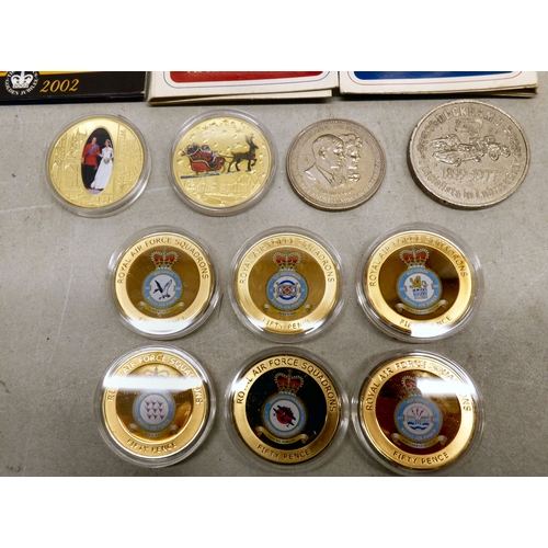 80 - Uncollated mainly Royal themed, non-precious metal proof collector's coins
