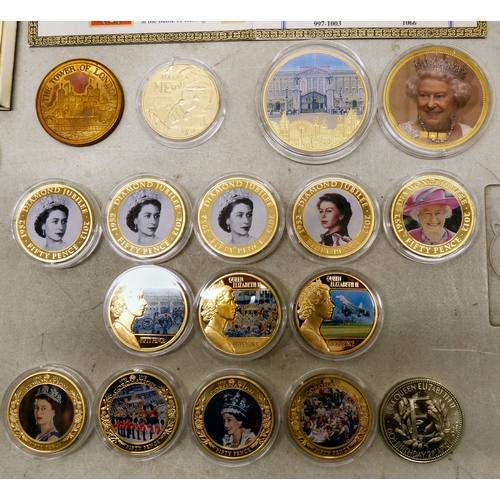 80 - Uncollated mainly Royal themed, non-precious metal proof collector's coins