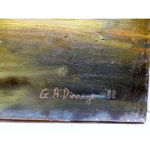 81 - GA Dinnage - a remote Caribbean landscape&nbsp; oil on canvas&nbsp; bears a signature & dated '8... 
