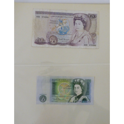 83 - An album of uncollated mainly British pre/post decimal bank notes, featuring &pound;1 and &pound;20