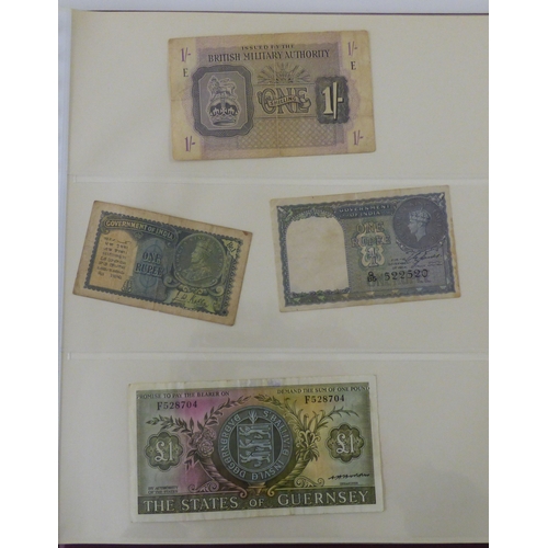 83 - An album of uncollated mainly British pre/post decimal bank notes, featuring &pound;1 and &pound;20