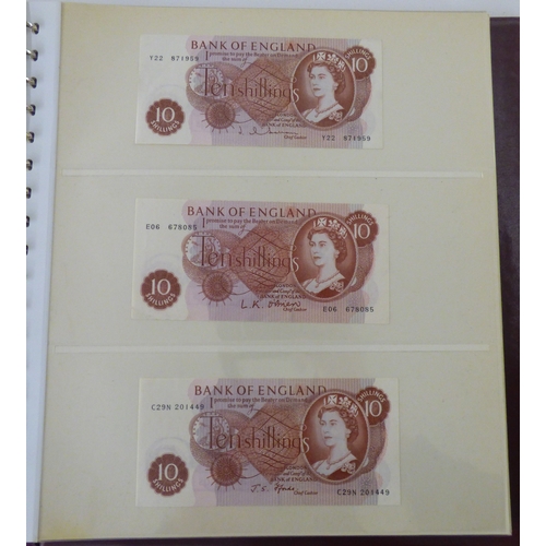 83 - An album of uncollated mainly British pre/post decimal bank notes, featuring &pound;1 and &pound;20