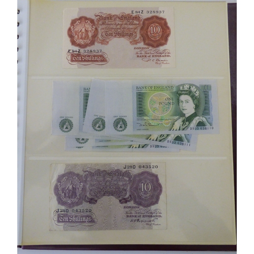 83 - An album of uncollated mainly British pre/post decimal bank notes, featuring &pound;1 and &pound;20