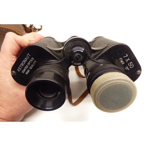 87 - Four pairs of binoculars: to include a Pathescope 16x50 example