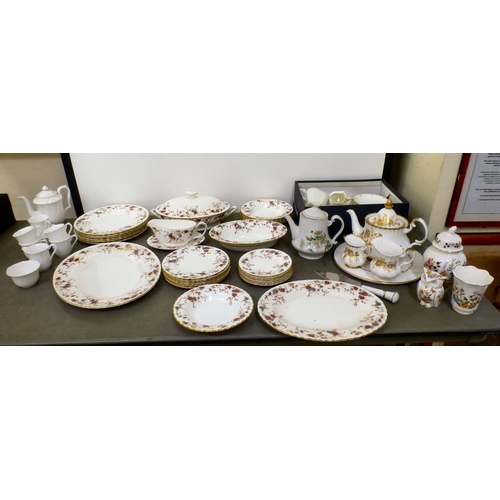 88 - Bone china tableware: to include Minton Ancestral pattern; Royal Albert Golden Glory; and Aynsley Co... 
