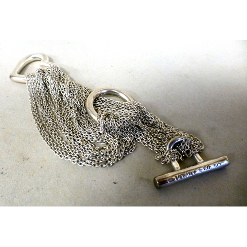 89 - Tiffany 925 silver jewellery, viz. two bracelets; and a necklace&nbsp; (approx. combined gross weigh... 