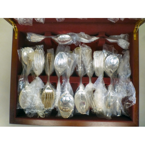 97 - An Osborne of Sheffield six place EPNS canteen of cutlery and flatware, in a fitted wooden case  3
