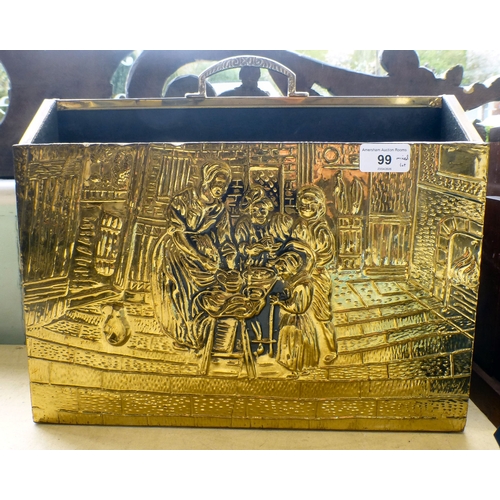 99 - A mixed lot: to include a Remington typewriter; and an embossed brass magazine rack&nbsp; 11