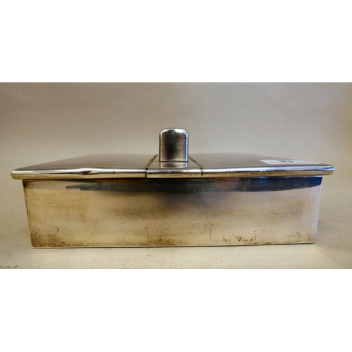 18 - A late Victorian silver bound and handled, twin hinged section, cedar lined cigar box, on hide feet ... 