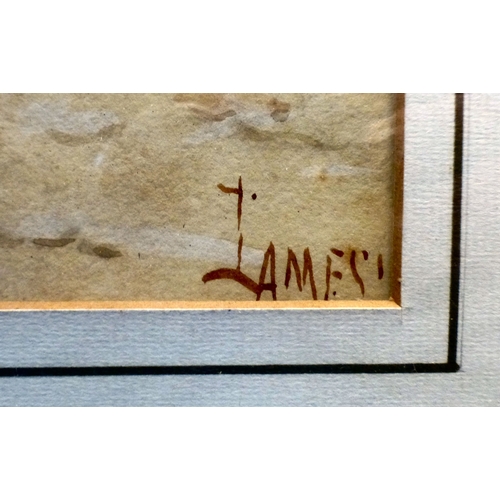 32 - Temistockle Lamesi - 'A Joyous Dance'  watercolour  bears a signature  12