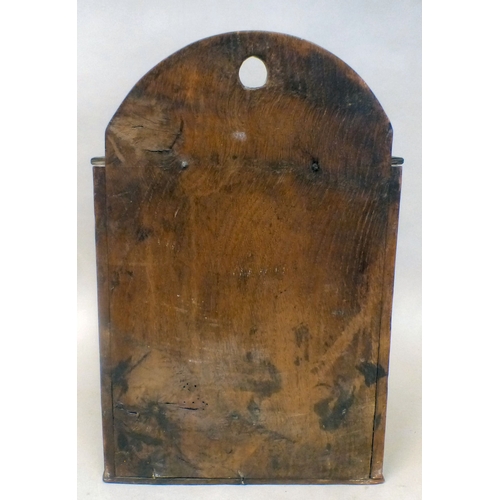 37 - A George III oak candle box with a hinged lid and base drawer&nbsp; 10