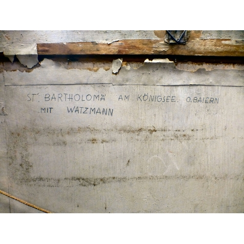 45 - E Kock - 'St Bartholoma am Konigsee O.Baiern mit Watzman'&nbsp; oil on board&nbsp; bears a signature... 