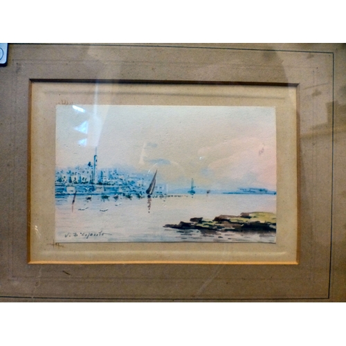 48 - Maria Gianni - 'The Bay of Naples'  watercolour  bears a signature  5