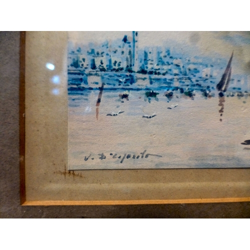 48 - Maria Gianni - 'The Bay of Naples'  watercolour  bears a signature  5