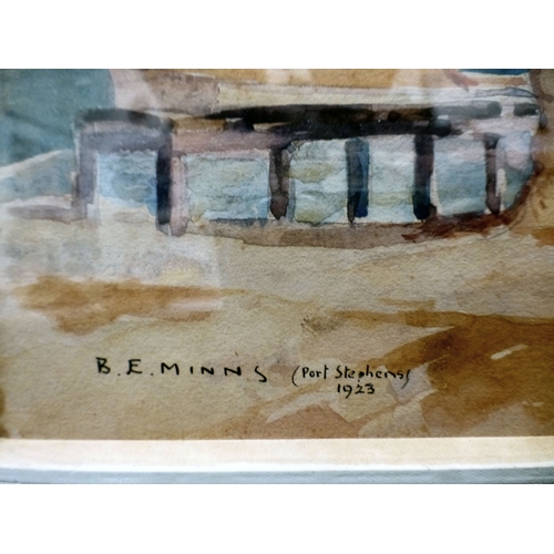 7 - Benjamin Edwin Minns - 'Port Stephens'  watercolour  bears a signature  11