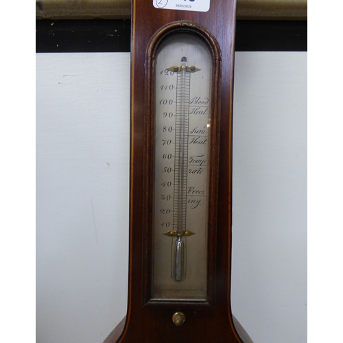 An Edwardian string inlaid mahogany cased barometer, inscribed 'A ...
