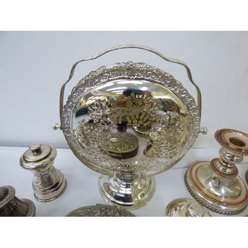 55 - Silver plate: to include a pepper mill&nbsp;
