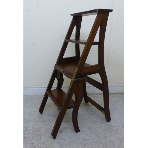 20thC Georgian reproduction mahogany metamorphic library steps
