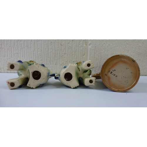17 - Ceramics and glassware: to include a pair of modern Asian pottery Dogs of Fo&nbsp; 5