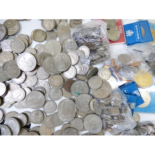 24 - Uncollated British coins: to include pre-decimal,  non-precious examples