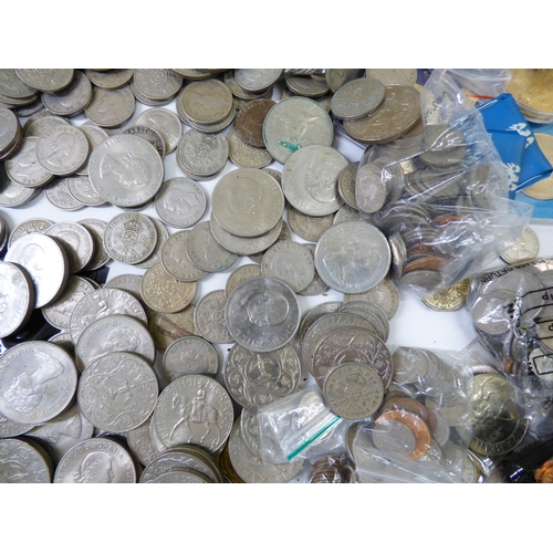 24 - Uncollated British coins: to include pre-decimal,  non-precious examples