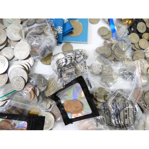 24 - Uncollated British coins: to include pre-decimal,  non-precious examples