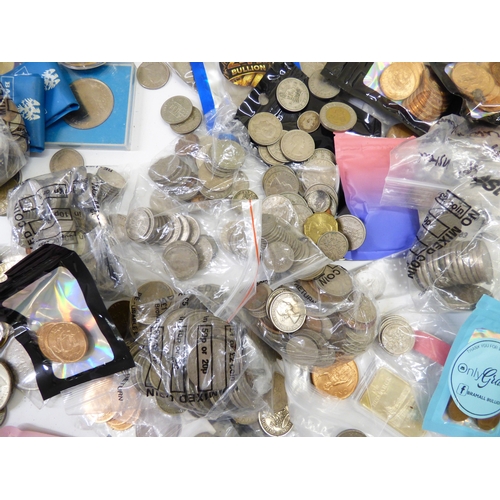 24 - Uncollated British coins: to include pre-decimal,  non-precious examples