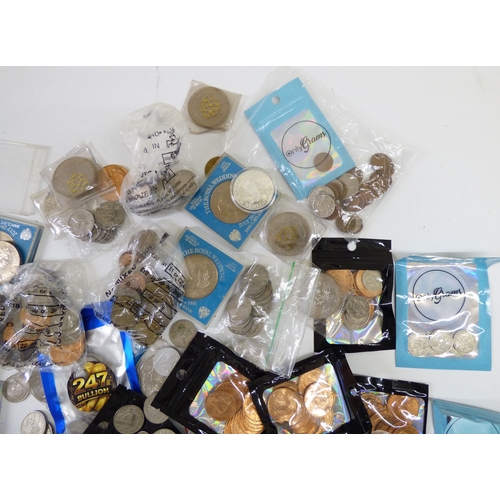 24 - Uncollated British coins: to include pre-decimal,  non-precious examples