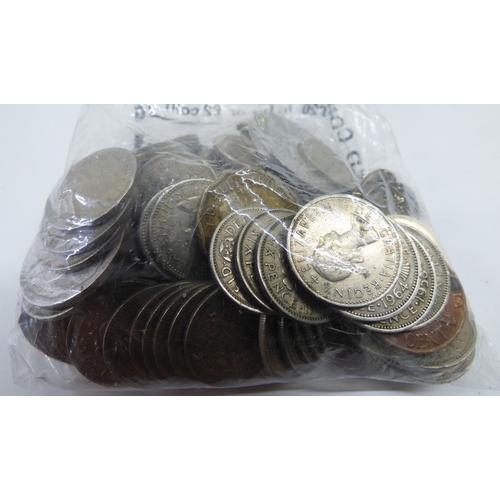 24 - Uncollated British coins: to include pre-decimal,  non-precious examples