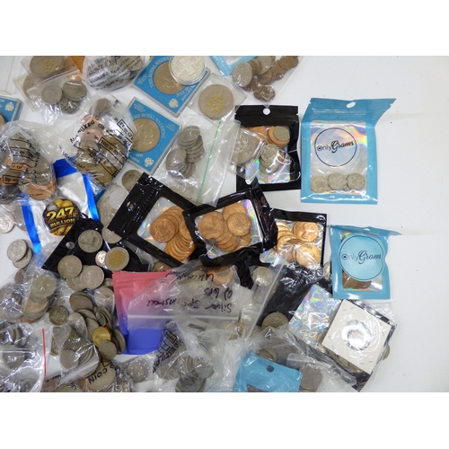 24 - Uncollated British coins: to include pre-decimal,  non-precious examples