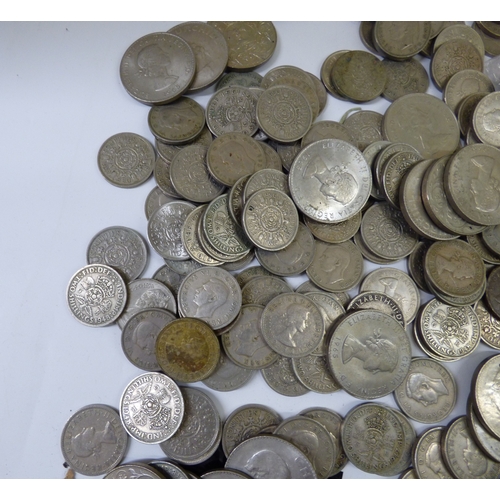 24 - Uncollated British coins: to include pre-decimal,  non-precious examples