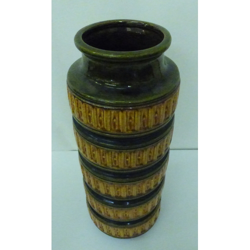 57 - Five items of German/West German period pottery: to include a Fat Lava pattern vase  18