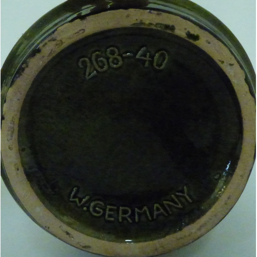 57 - Five items of German/West German period pottery: to include a Fat Lava pattern vase  18