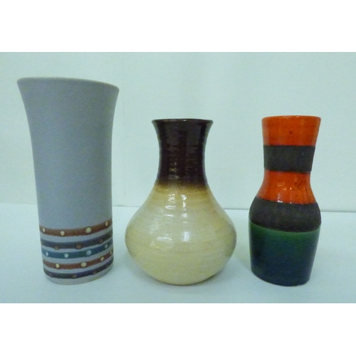 57 - Five items of German/West German period pottery: to include a Fat Lava pattern vase  18