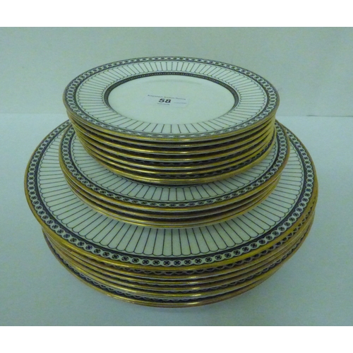 58 - Wedgwood bone china Colonnade pattern side, dinner and dessert plates