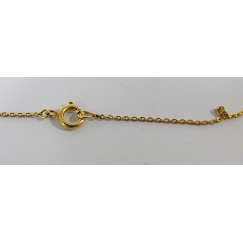 18 - A 9ct gold pendant necklace, set with variously cut amethyst