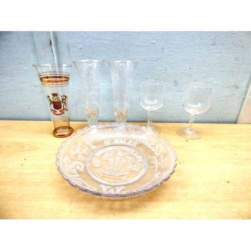 36 - A 'single owner' collection of Royal themed ceramic and glass collectables: to include birth, deaths... 