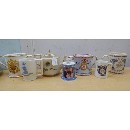 36 - A 'single owner' collection of Royal themed ceramic and glass collectables: to include birth, deaths... 